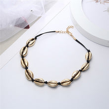 Load image into Gallery viewer, Bohemian Natural Shell Cowrie Necklace for Women Charm Conch Seashell Collar Choker Beach Boho Summer Necklaces Jewelry Collares