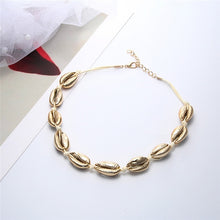 Load image into Gallery viewer, Bohemian Natural Shell Cowrie Necklace for Women Charm Conch Seashell Collar Choker Beach Boho Summer Necklaces Jewelry Collares