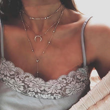 Load image into Gallery viewer, 2020 Layered Necklace Women Choker Gold Moon Necklaces Clavicle Pendant Collier Femme Chain Collares Fashion Party Jewelry Gifts
