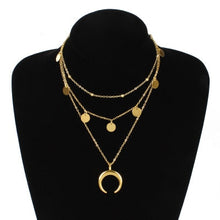 Load image into Gallery viewer, 2020 Layered Necklace Women Choker Gold Moon Necklaces Clavicle Pendant Collier Femme Chain Collares Fashion Party Jewelry Gifts