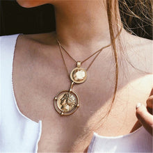 Load image into Gallery viewer, Bohemian Star Moon Cross Heart Pendant Necklace For Women Gold Multi Layer Long Necklaces 2019 Fashion Jewelry Christmas Gift