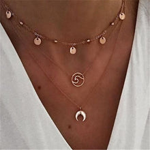 Load image into Gallery viewer, Bohemian Star Moon Cross Heart Pendant Necklace For Women Gold Multi Layer Long Necklaces 2019 Fashion Jewelry Christmas Gift