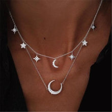 Load image into Gallery viewer, Bohemian Star Moon Cross Heart Pendant Necklace For Women Gold Multi Layer Long Necklaces 2019 Fashion Jewelry Christmas Gift