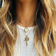 Load image into Gallery viewer, KISSWIFE New Vintage Boho Multi-layer Pendant Necklace for Women Gold Star Horns Metal Necklace Tribal Necklace Collar